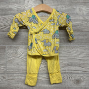 Bamboo Side Snap Shirt & Pants Elephants NB