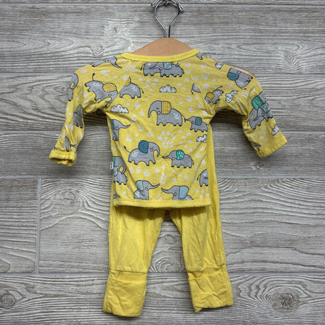 Bamboo Side Snap Shirt & Pants Elephants NB