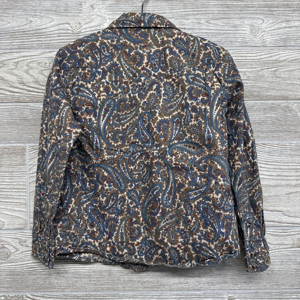 Paisley Button Up Western Pearl Snap Shirt 3t