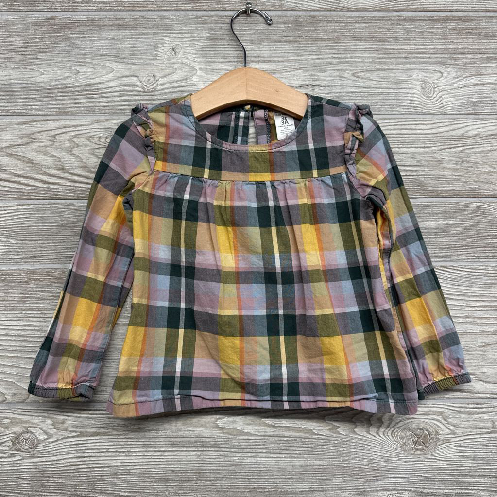 Gingham Shirt Ruffles 3t
