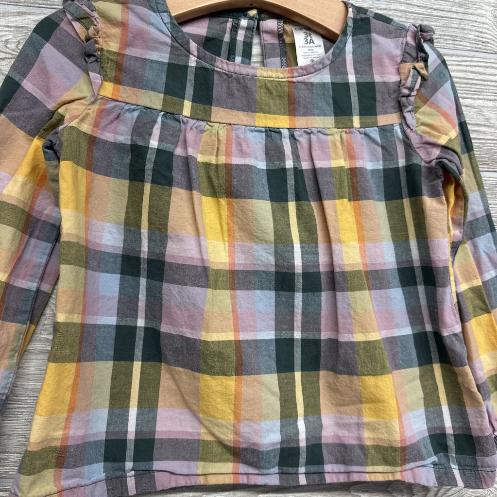 Gingham Shirt Ruffles 3t