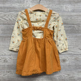 Corduroy Jumper W/ LS Shirt Flowers 3t