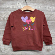 Crewneck Smile Heart Flowers 3t
