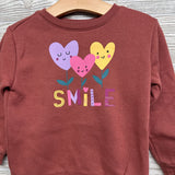 Crewneck Smile Heart Flowers 3t