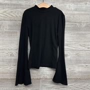 Ribbed Mock Neck Shirt W/ Bell Sleeves 11-12