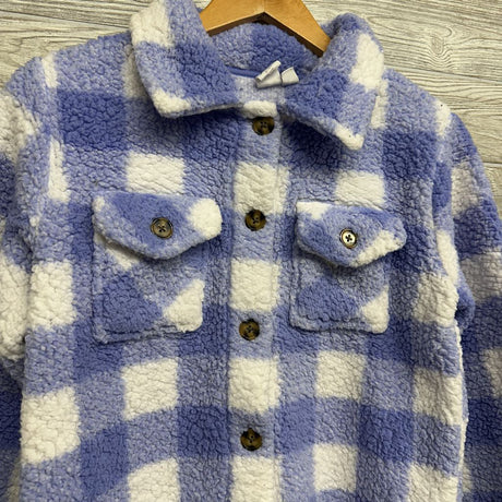 Gingham Sherpa Button Up Shirt 10-12