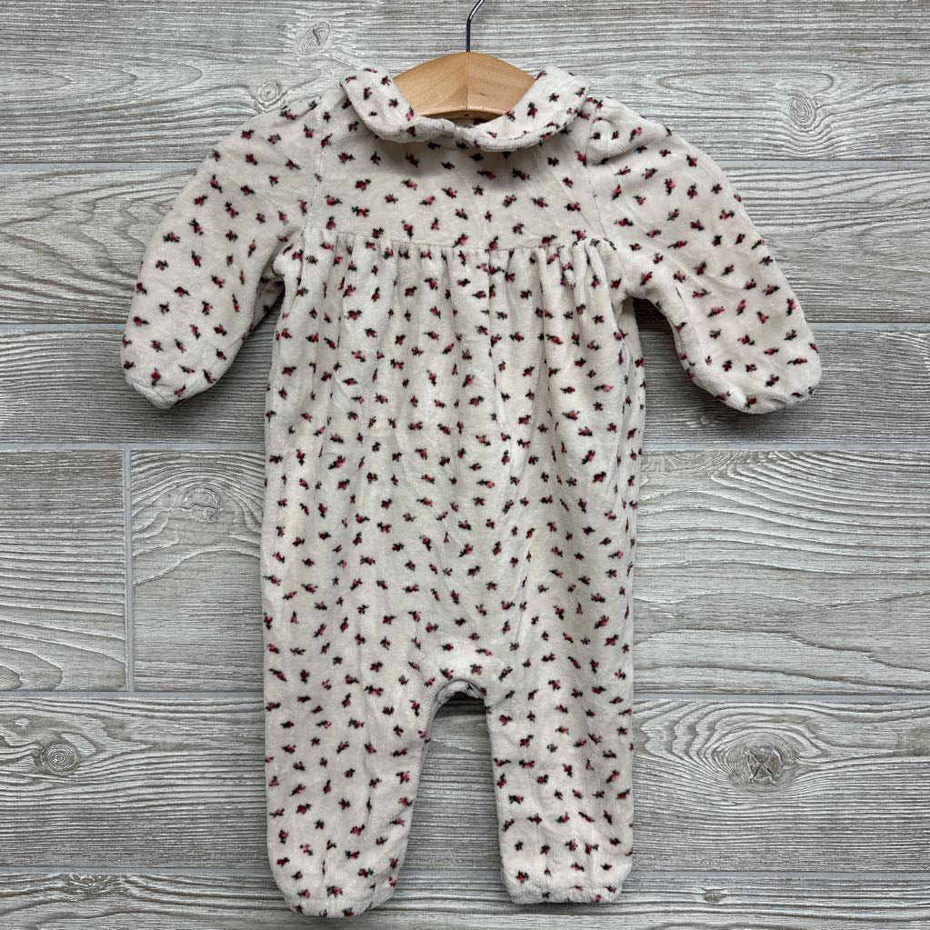Velour Outfit Flowers W/ Collar 3-6M