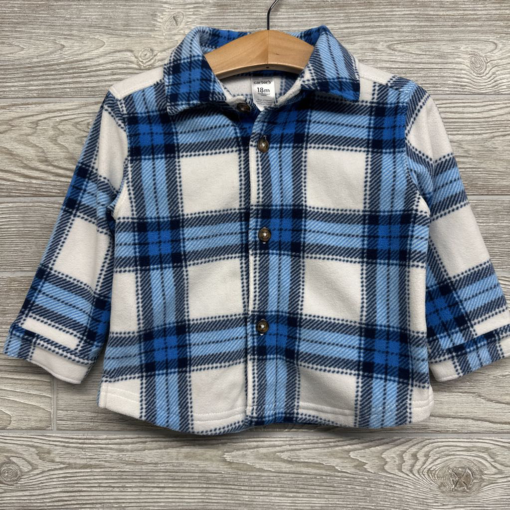 Fleece Button Up Plaid Shirt 18M