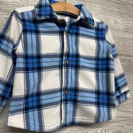 Fleece Button Up Plaid Shirt 18M