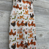 Flare Ribbed Overalls Chickens 2-3