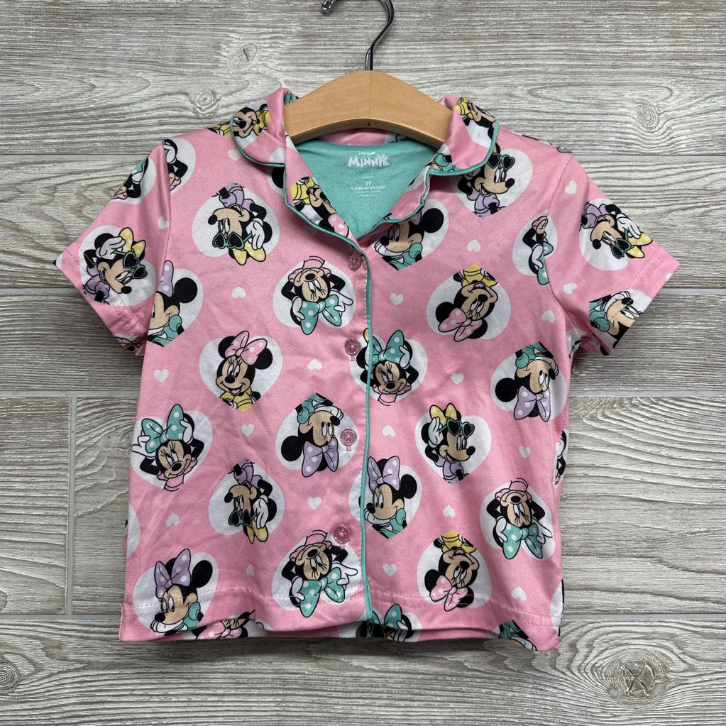 Button Up 2 Pc Pj Minnie Mouse 3t