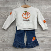 Sweater Hello Pumpkin & Flare Pants 9M