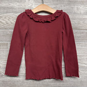 Ribbed LS Shirt Ruffles 4t