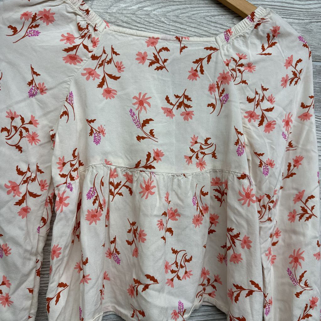 Peplum LS Blouse Flowers 8