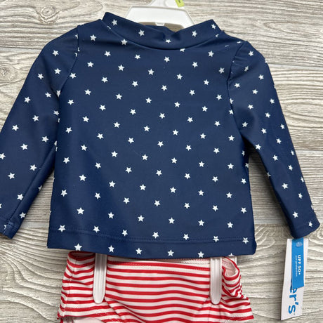 NEW 2 Pc Swimsuit Stars & Stripes 3M