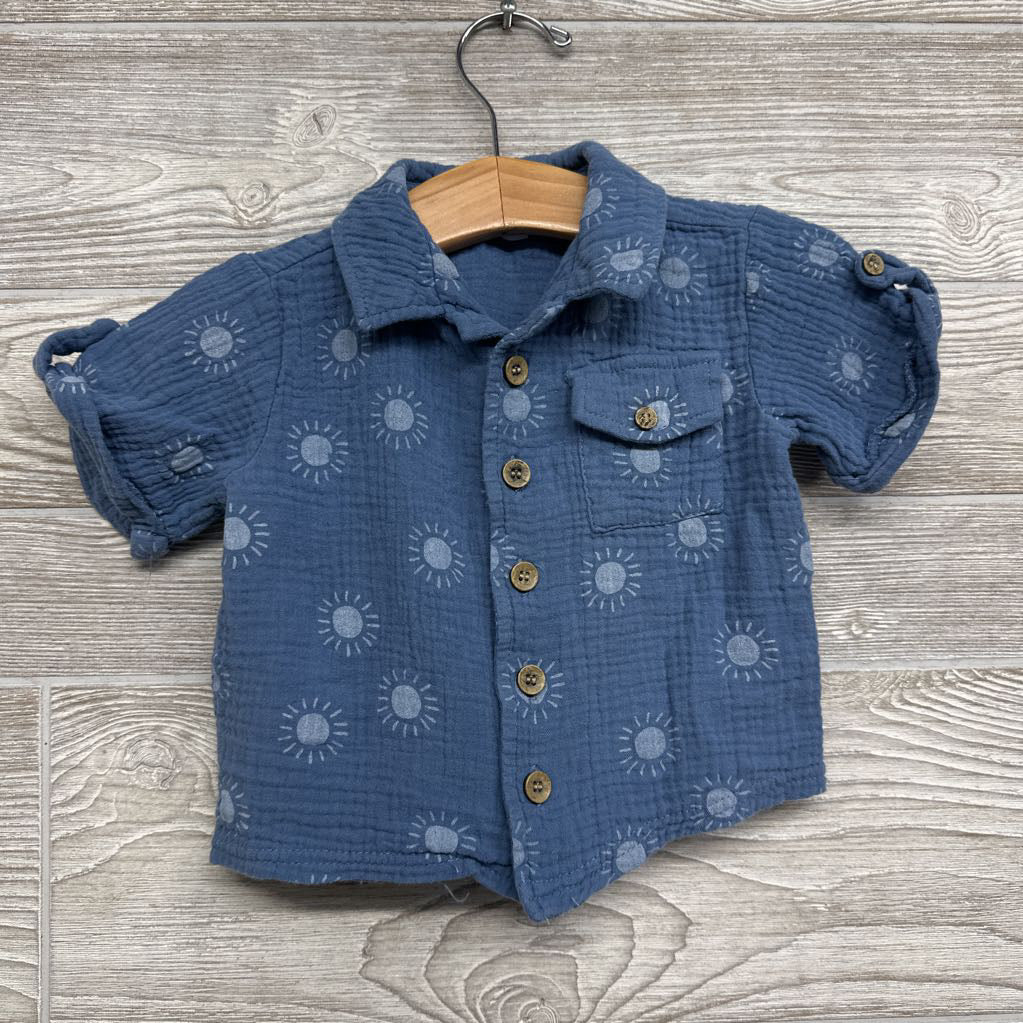 Gauze SS Button Up Shirt Suns 12M