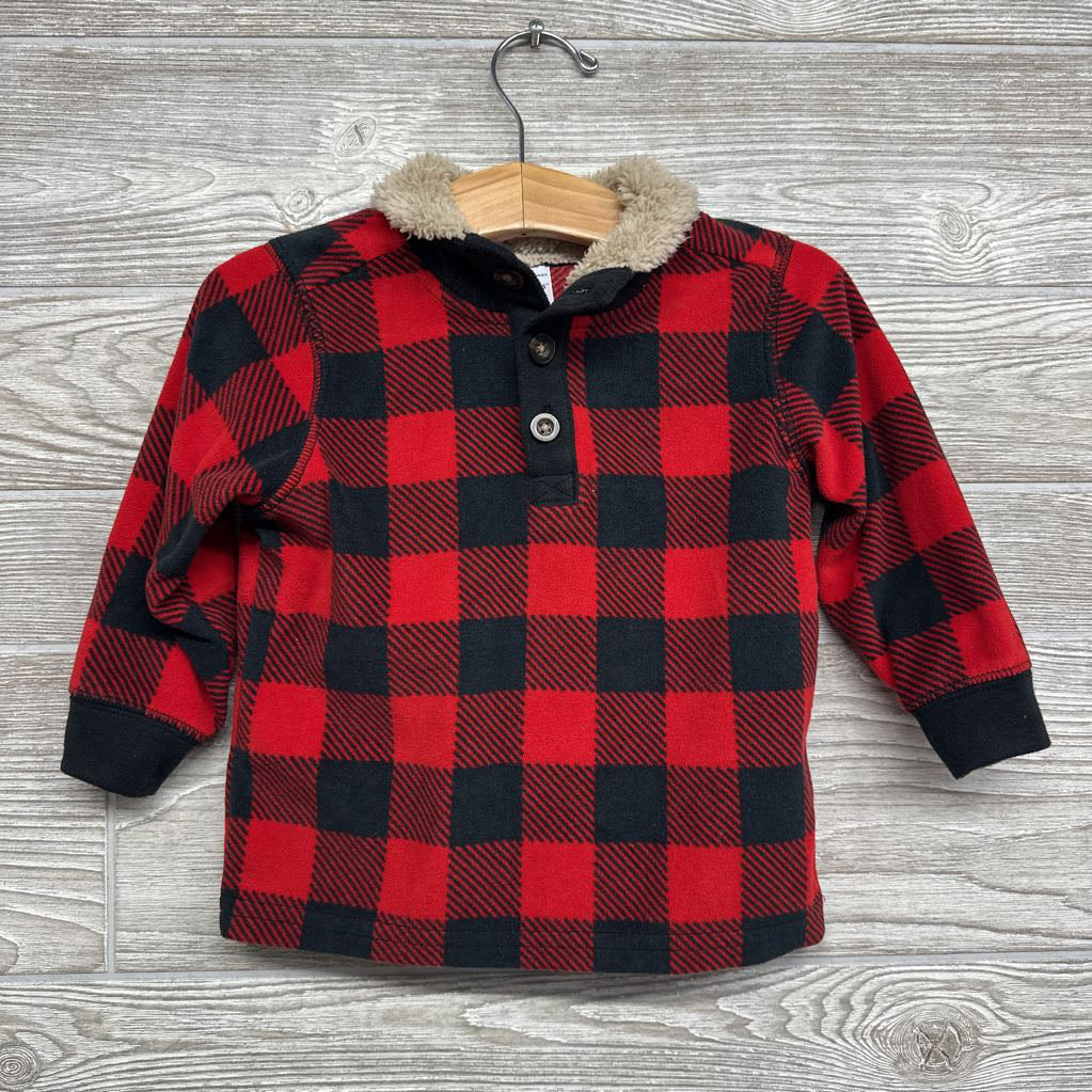 Fleece Gingham Pullover 18M
