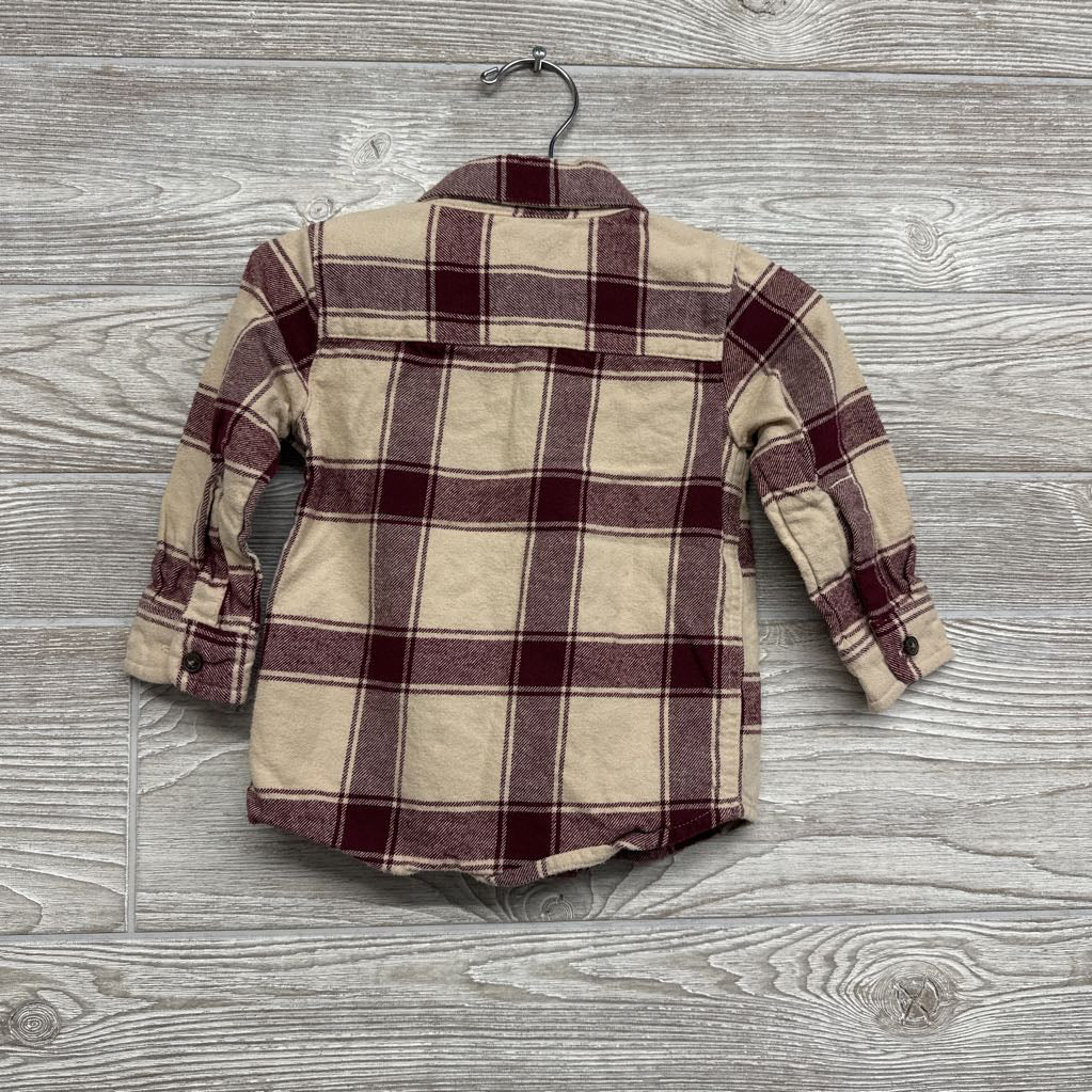Flannel Plaid Button Up Shirt 12M