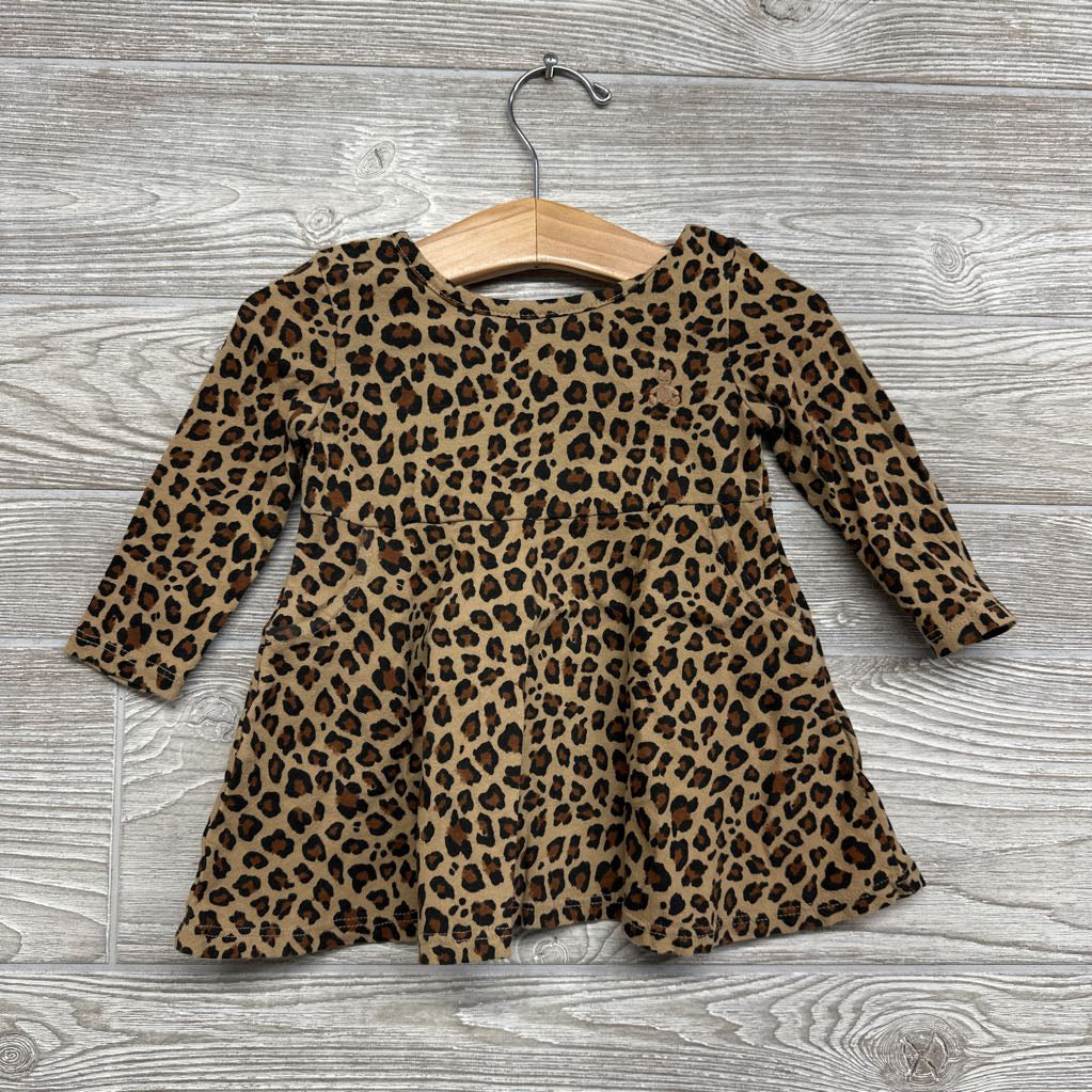 LS Animal Print Dress 6-12M
