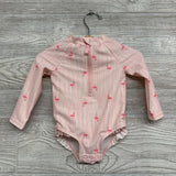 1/4 Zip Swimsuit Flamingos 9M