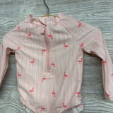 1/4 Zip Swimsuit Flamingos 9M