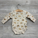 Quilted Overalls W/ LS Dinosaur Shirt 3-6M