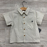 NEW Button Up SS Shirt Grid 2t