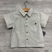 NEW Button Up SS Shirt Grid 2t