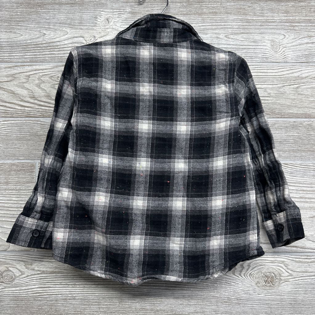 Button Up Plaid Shirt Speckled 4t