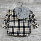 Button Up Plaid Shirt W/ Hood 18M