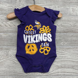 2 Pk Bodysuit Minnesota Vikings 0-3M