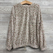 Ribbed Velour Shirt Flowers 7-8