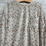 Ribbed Velour Shirt Flowers 7-8