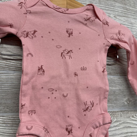 2 LS Bodysuit Castles, Unicorns & Leggings NB